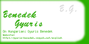 benedek gyuris business card